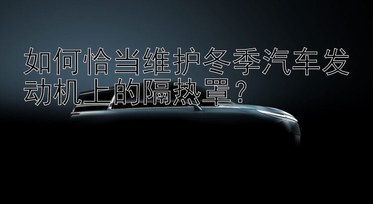 如何恰当维护冬季汽车发动机上的隔热罩？